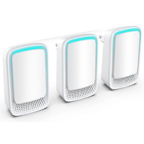 Lot de 3 ioniseurs d'air pour la maison, générateur d'ions négatifs, désodorisant silencieux pour chambre, bureau, cuisine, mini purificateur d'air UE