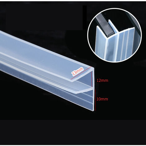 Lot de 3 Joint d'étanchéité bi-dureté translucide rejet d'eau - Pour verre d'épaisseur :(Type F - largeur intérieure 12mm - joint en verre)