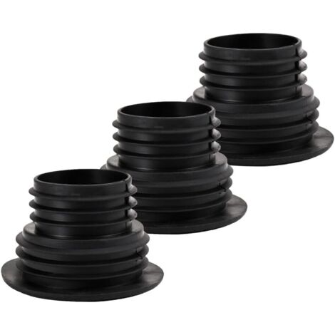 Lot de 3 joints désodorisants en silicone durable pour machine à laver, cuisine, salle de bain (noir)