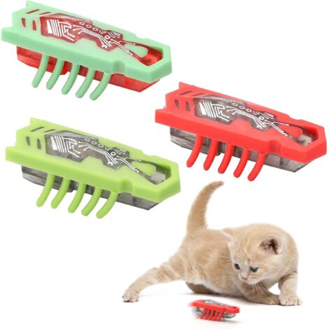 Lot de 3 jouets électriques interactifs pour chats, jouets pour chats en forme de souris, jouets pour chats, insectes hexagonaux, cafards, chiens et chats