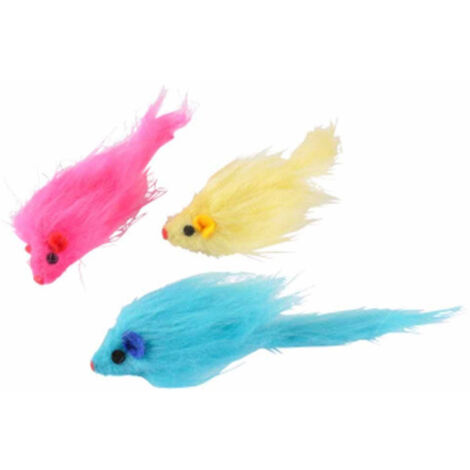 Lot de 3 Jouets pour Chat "Souris" 6cm Multicolore