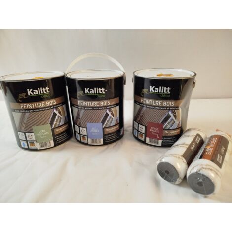 Lot de 3 - KALITT DÉCO - Peinture bois microporeuse - 2,5L satin effet perlant - Haute protection UV - Voir photos