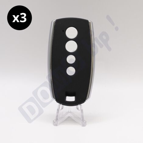 Lot de 3 King Gates Télécommandes Stylo 4K Noir - Fréquence 433.92 MHz - 4 Canaux - Sécurité Rolling Code - Portée jusqu'à 150m - Compatible Portails et Portes Motorisées