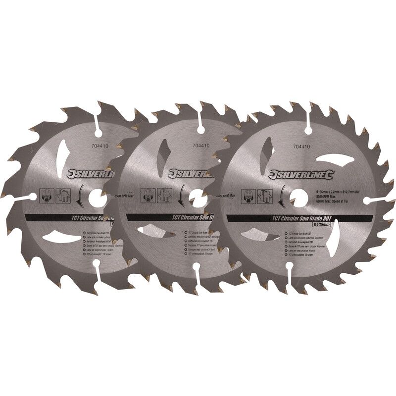 Silverline - lames carbure tct 135X12,7/10MM 704410