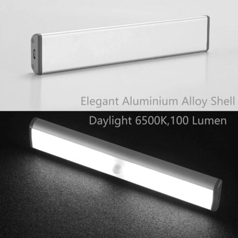 Lot de 3 Lampes 10 LED, Sans Fil, Rechargeable par USB, Aimanté, Détecteur de Mouvement, 2 Modes dÉclairage, Portable. Lumière de Placard, Baladeuse de Secours, Veilleuse Enfant, Appoint  [Classe én