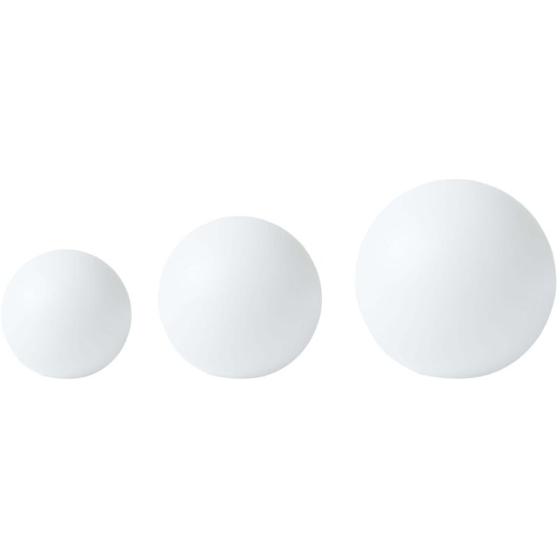 Lot de 3 Lampes Boules Solaires LED Matière Synthétique Extérieur 30 cm Étanche IP67 avec Télécommande Blanc Lobaina