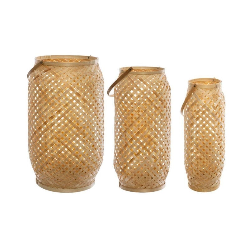 Atmosphera - Lot de 3 Lanternes Bambou 'Cross' 52cm Naturel