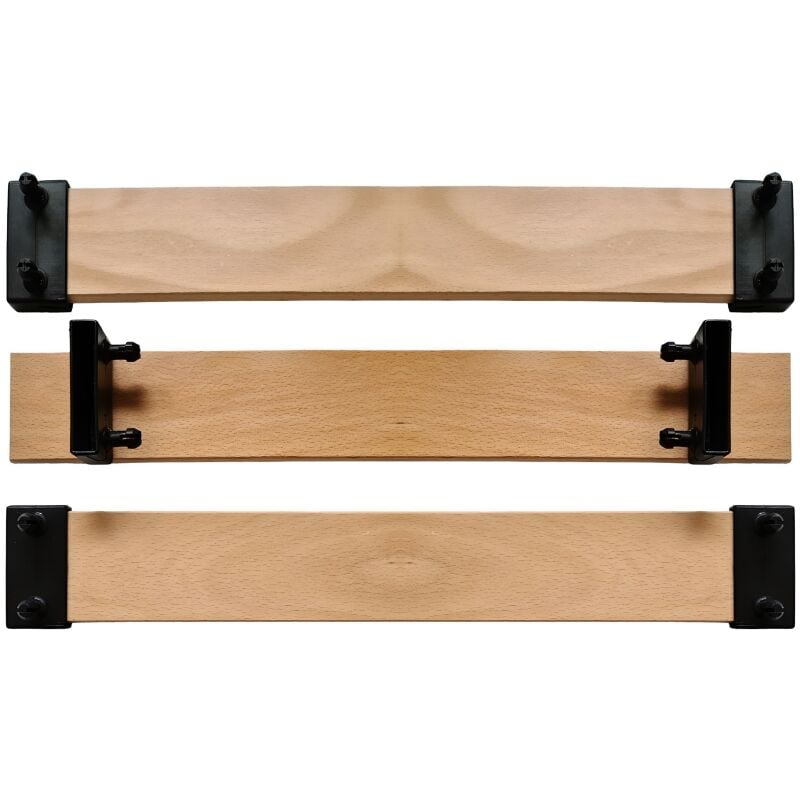 Scm Créations - Lot de 3 lattes 159 cm (1590 mm) largeur 60 mm épaisseur 8 mm 7 plis avec 6 embouts, latte de lit