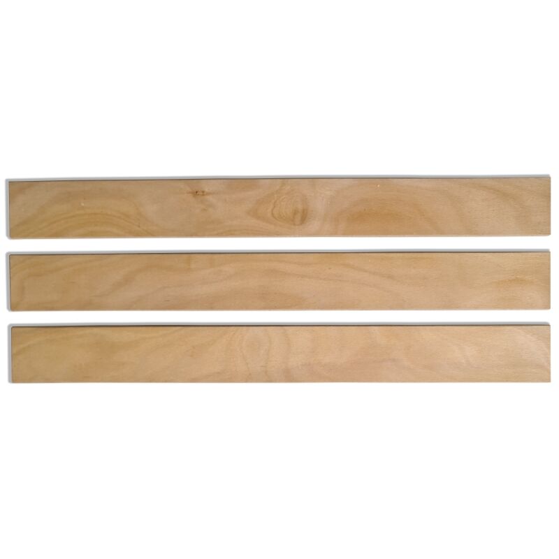 Lot de 3 Lattes 57,5 cm 575mm Largeur 48mm épaisseur 8mm bois hêtre durable Sommier lit canapé clic clac bz 7 plis rechange renfort résistant soutien