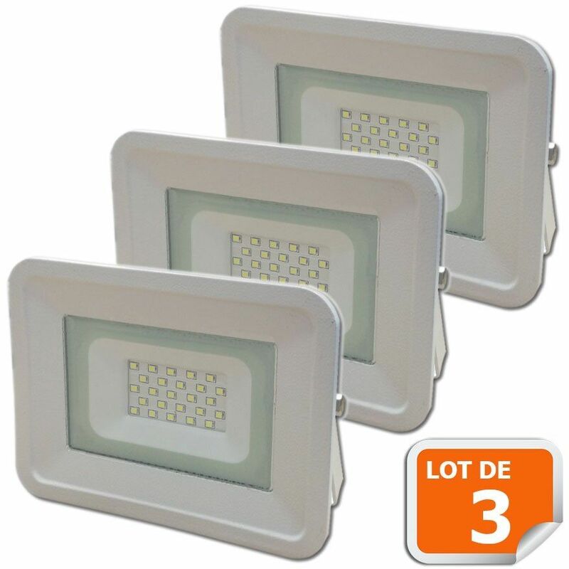 Lot De 3 LED Projecteur Lampe 20W Blanc 6000K IP65 Extra
