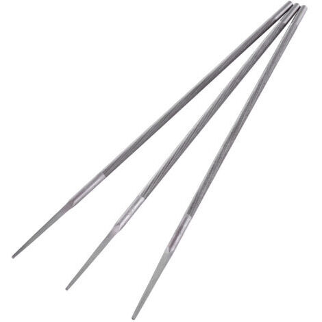 Lot de 3 limes à chaîne rondes en acier à roulement pour affûtage (4,8 mm)
