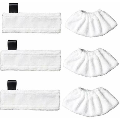 XINUY Lot de 3 lingettes de rechange en microfibre et 3 chiffons en microfibre pour Karcher Easy Fix SC1/SC2/SC3/SC4/SC5/SV7, chiffon accessoire pour Kärcher Easy Fix