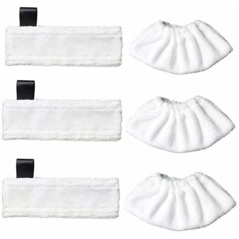 Lot de 3 lingettes de rechange en microfibre et 3 chiffons en microfibre pour Karcher Easy Fix SC1/SC2/SC3/SC4/SC5/SV7, chiffon accessoire pour Kärcher Easy Fix--