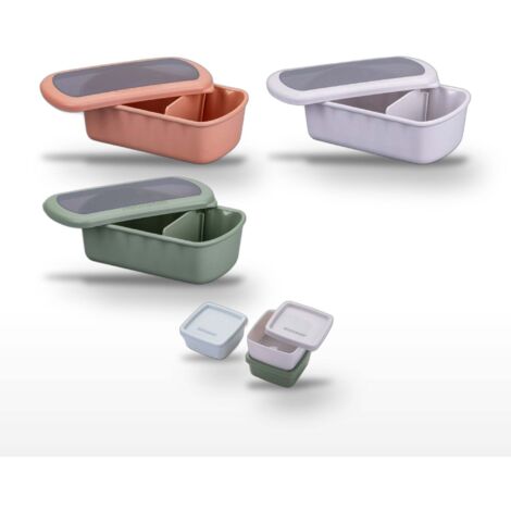 Lot de 3 Lunchbox 1L Fackelmann Storage avec set de 3 boîtes à sauce