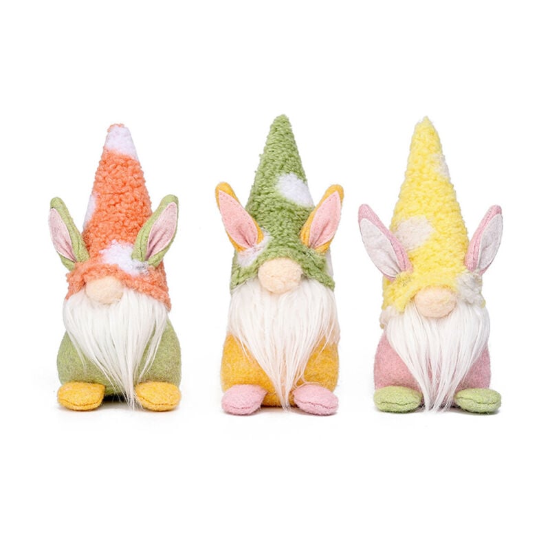 Pâques Décoration Lutin, 3 Pâques Lapin Tomte Gnom Décoration de Table Lutin Décoration pour Famille Festive