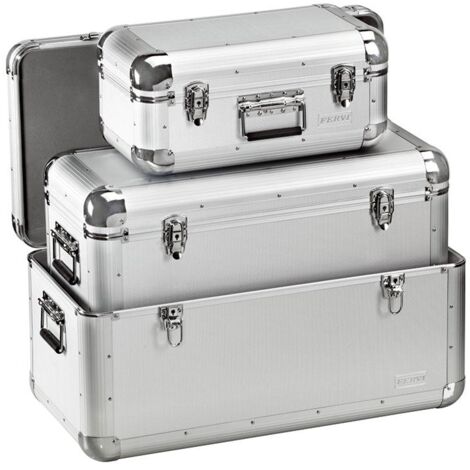 Lot de 3 malles aluminium Set of 3 aluminum trunks Fervi 0849