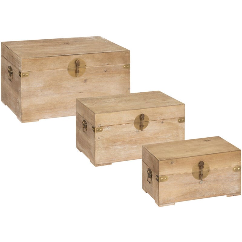 Set de 3 malles Jiling en métal L37,5 47,5 58cm Atmosphera créateur d'intérieur