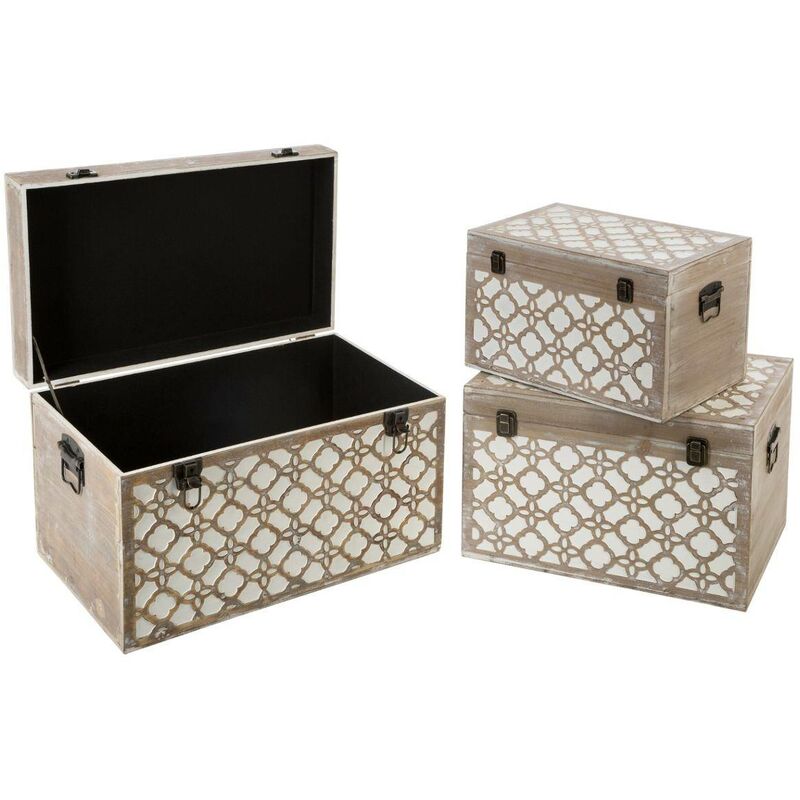 Set de 3 malles Eté L40 49 59cm Atmosphera créateur d'intérieur