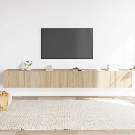 Lot de 3 Meubles TV - Armoire Télévision Moderne  Banc TV Chêne sonoma Bois d'ingénierie -FR20938