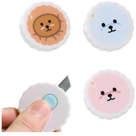 Lot de 3 mini couteaux artistiques, ouvre-boîte rétractable, mini coupe-papier portable en forme d'ours mignon pour ,wj