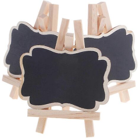 Lot de 3 mini tableaux noirs en bois avec support pour la décoration de table de mariage et de fête
