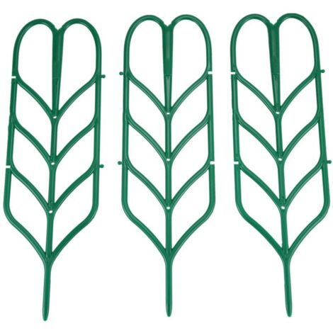 Lot de 3 mini treillis de jardin en forme de feuille à monter soi-même, support pour plantes grimpantes, plantes en pot, vignes, concombres