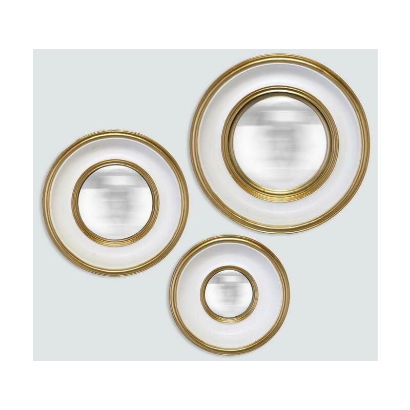 Emde - Lot de 3 miroirs convexes dorés 16, 19 et 23cm