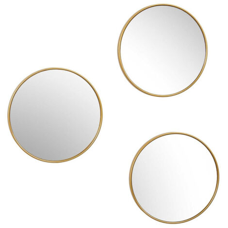 Lot de 3 Miroirs Déco "Toronto" 26cm Or
