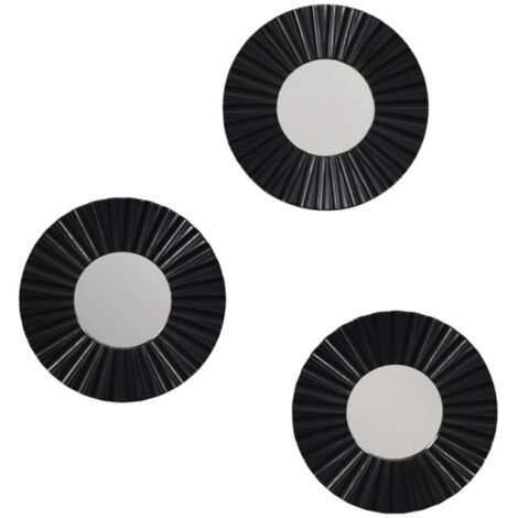 Lot de 3 miroirs diamètre 19cm coloris noir