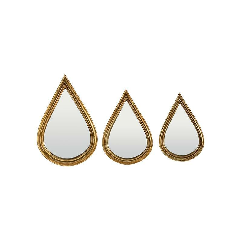 Lot de 3 miroirs gouttes 12, 14 et 16 cm