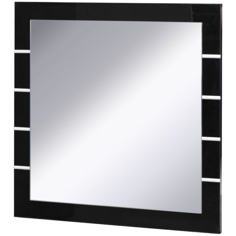 Lot de 3 miroirs LINA noir et blanc brillant - Noir