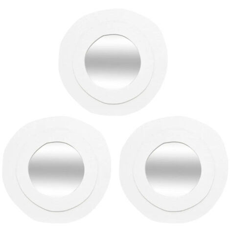 Lot de 3 Miroirs Ronds "Emily" 25cm Blanc