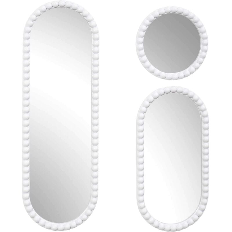 Lot de 3 miroirs ronds et ovales