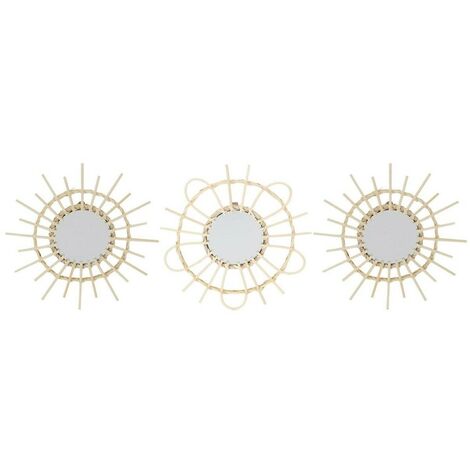 Lot de 3 miroirs rotin D28