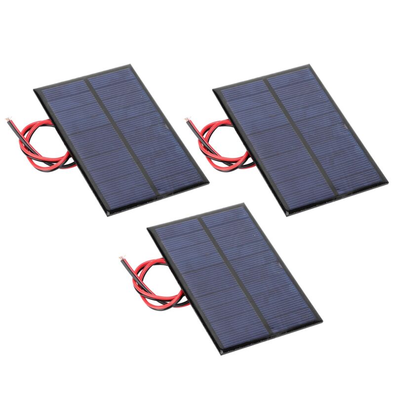 Lot de 3 modules d'alimentation solaires compacts + câble rouge et noir de 30 cm, 5 V, 200 mA
