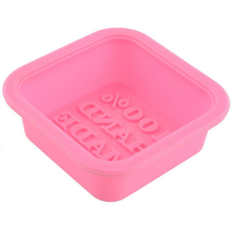 Lot de 3 Moules de Cuisine en Silicone Forme Savon avec Impression "100% Fait Main"