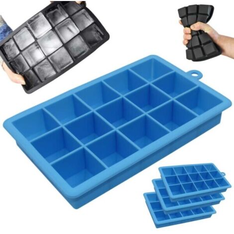 Lot de 3 moules en silicone Gelo pour 15 cubes (bleu) - AquaForge