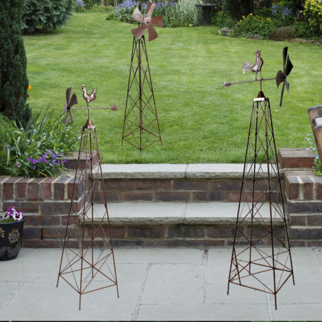 Lot de 3 moulins à vent Classeurs Grid Aids Garden Décoration extérieure Temps Hahn