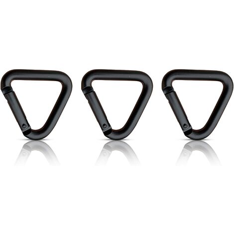Lot de 3 mousquetons triangulaires avec mousquetons et mousquetons