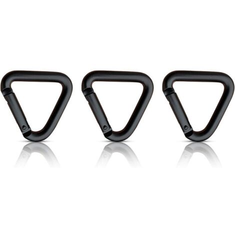 Lot de 3 mousquetons triangulaires avec mousquetons et mousquetons