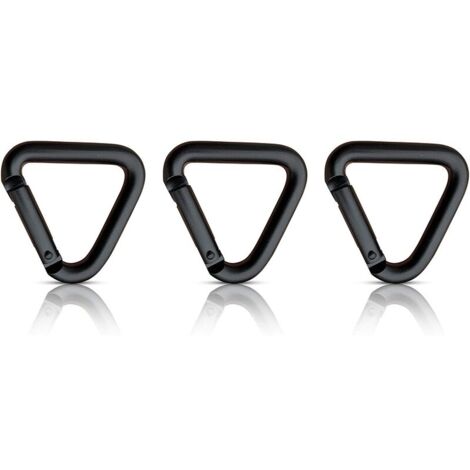 Lot de 3 mousquetons triangulaires avec mousquetons et mousquetons