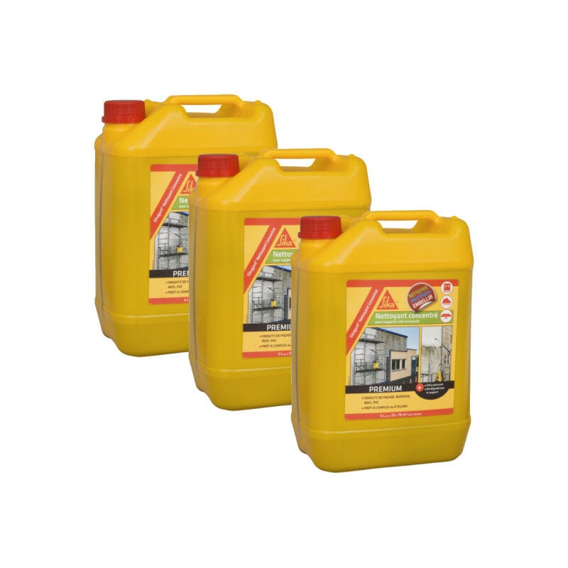 Lot de 3 nettoyant-dégraissant Sika Sika gard Nettoyant Concentré - 5L