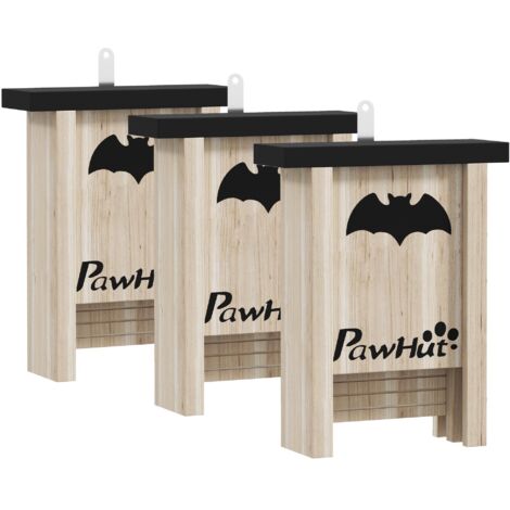 Lot de 3 nichoirs à chauves-souris, abris pour jardins, vergers, fermes, faciles à suspendre, 18 x 6 x 22,5 cm