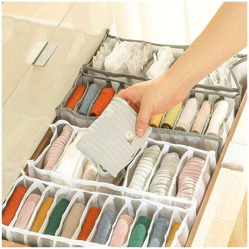 Lot de 3 organiseurs de tiroir pour sous-vêtements, rangement de soutien-gorge, de lingerie et de chaussettes, organisateur de placard pliable pour