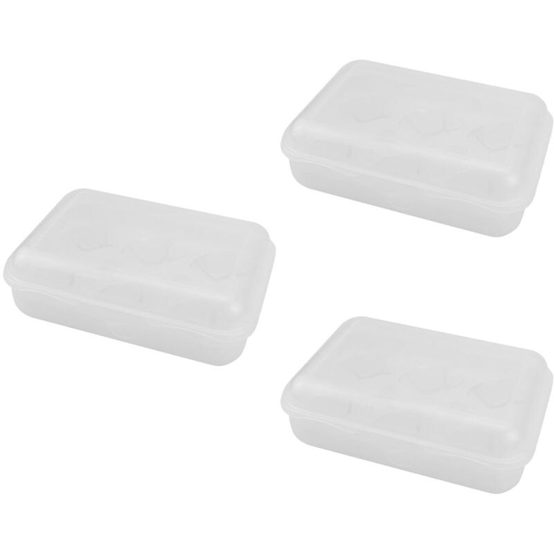 Feiyue - Lot de 3 organiseurs d'œufs pour réfrigérateur, support transparent, organisateur de stockage d'œufs, carton à œufs résistant à la pression,