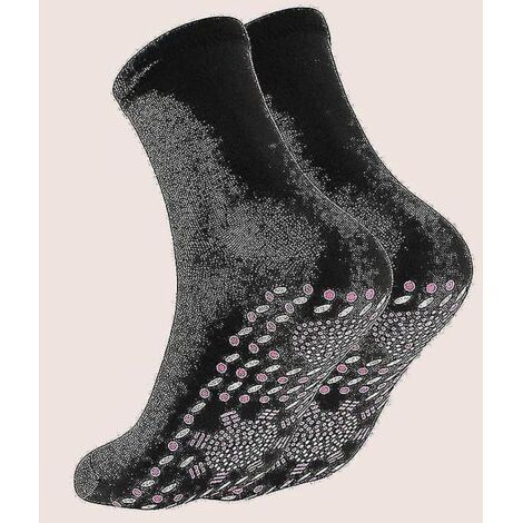 Lot de 3 paires de chaussettes amincissantes en tourmaline, chaudes et auto-chauffantes, noires, pour l'hiver.