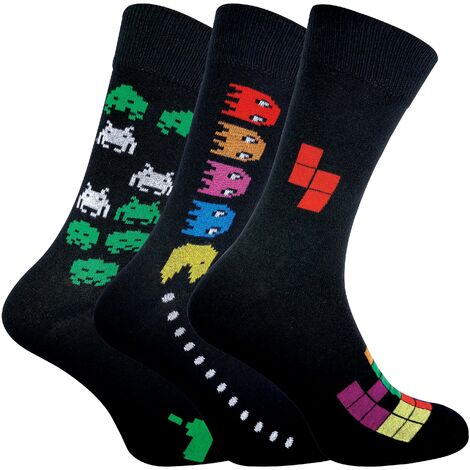 Lot de 3 paires de chaussettes de jeu vidéo rétro pour homme ThsindeBlack