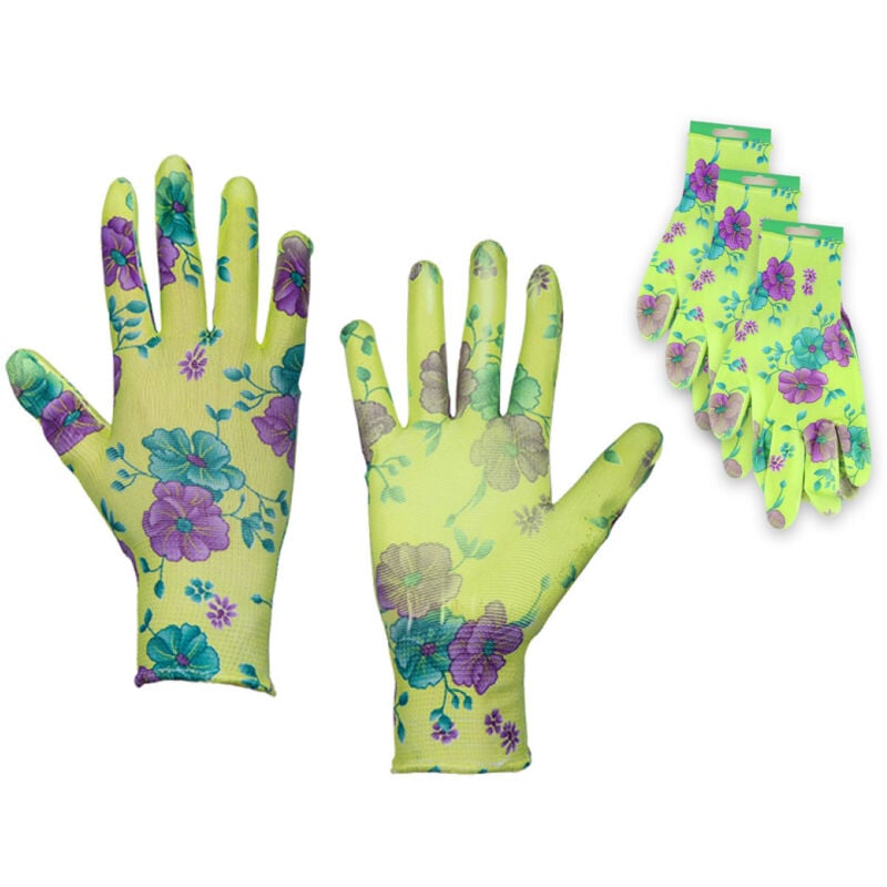 Lem Select - Lot de 3 paires de gants pour le jardinage en polyuréthane 'Pure Floxy' Taille 8