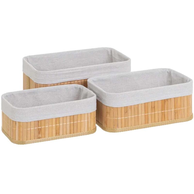3 panières de rangement en bambou