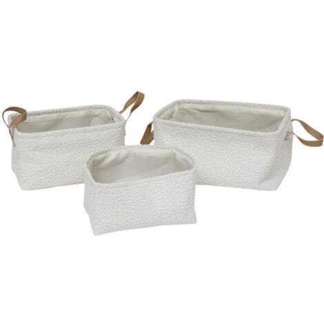 Lot de 3 Paniers Bouclette "Loe" 35cm Blanc